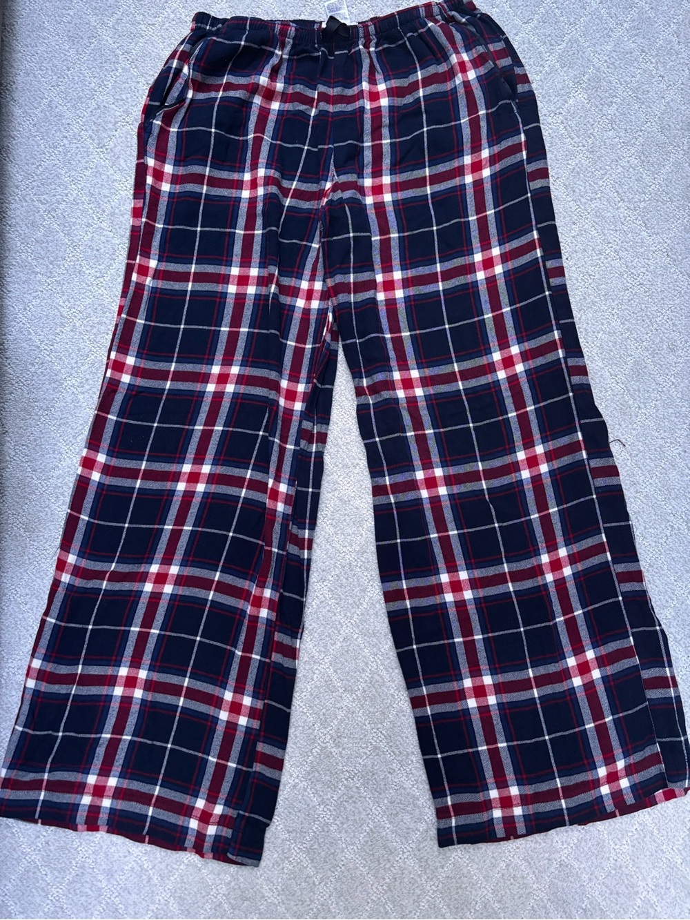 Garage Navy, Red and White Plaid Joggers Sleep Pants